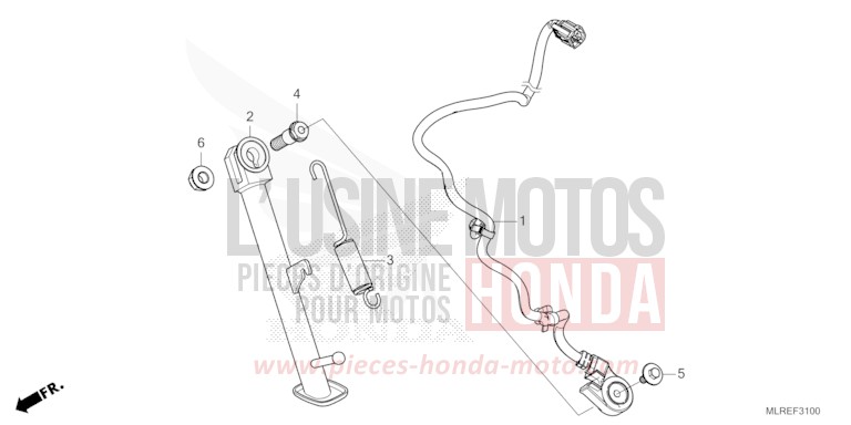 SIDE STAND for Hornet 500 MAT GUNPOWDER BLACK METALLIC (NH436) from 2024